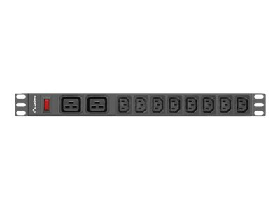 LANBERG PDU 19” 1U – 2× C19 + 8× C13, 16A, Cablu 2m [2]