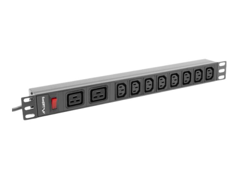 Server, Storage &  UPS - LANBERG PDU 19” 1U – 2× C19 + 8× C13, 16A, Cablu 2m