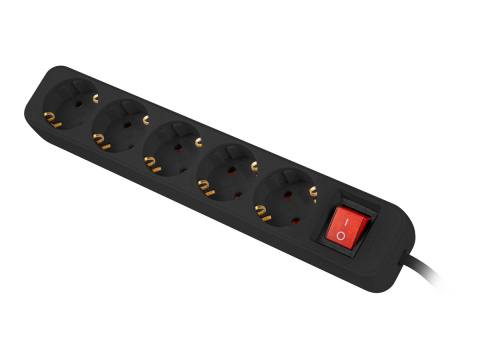 Power Distribution Units (PDU) - Lanberg Power Strip 5x Schuko, 1.5m, Circuit Breaker, Negru