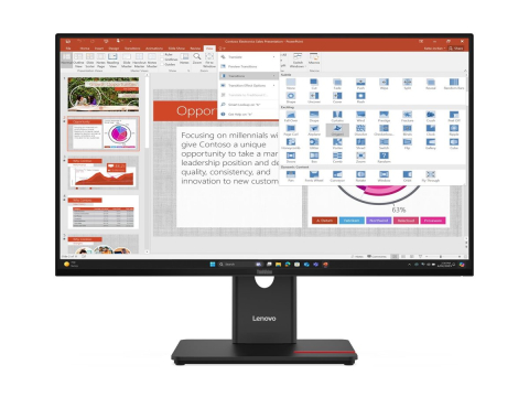 Monitoare Business - Lenovo ThinkVision T27‑40 27" IPS FHD, 120Hz, HDMI DP VGA, USB‑Hub