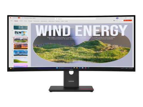 Monitoare Business - Lenovo ThinkVision T34WD‑40 34" Curved UWQHD, VA, 120Hz, USB‑C 96W