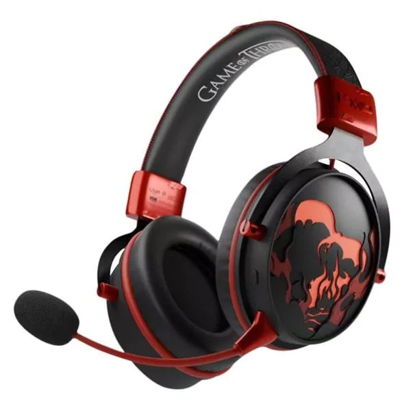 Căști - Lexip X Game of Thrones Dragon – Headset Wireless/Wired, 50 mm, LED Red