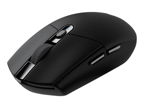 Mouse, Trackballs & Presenters - Logitech G305 LIGHTSPEED Wireless Gaming Mouse Black Front View