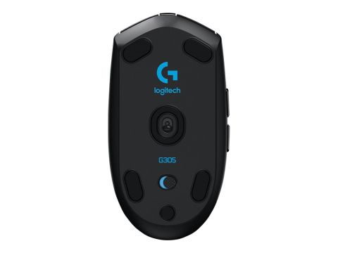 Logitech G305 LIGHTSPEED Wireless Gaming Mouse Black Front View [1]