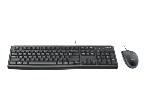 Mouse cu Fir - Logitech MK120 – Tastatură + Mouse USB, US International, Spill‑Resistant