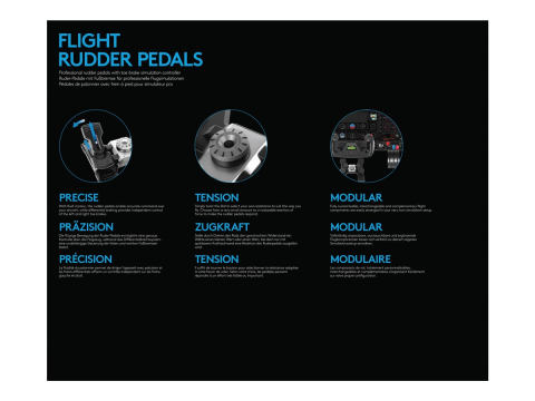 Logitech Flight Rudder Pedals – Pedale Simulare Zbor, USB, PC [3]