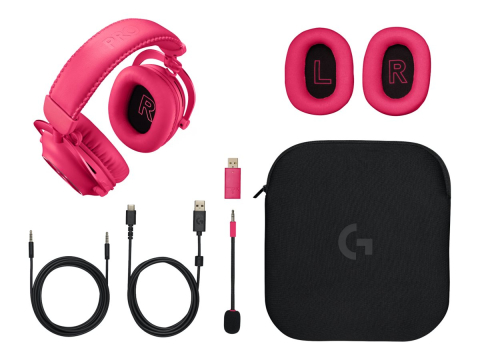 Căști Gaming & Consumer - Logitech G PRO X 2 LIGHTSPEED Magenta – Wireless, Bluetooth, Graphene 50 mm