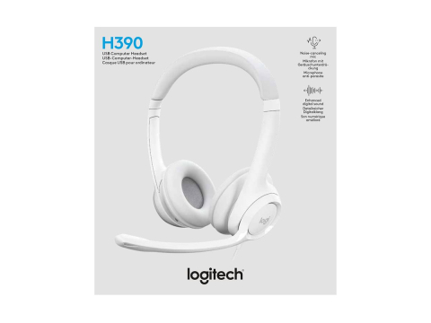 Logitech H390, Headset USB-A, On-Ear, Off-White [5]