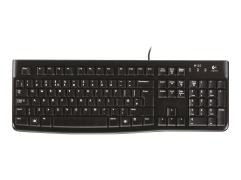 Tastaturi cu Fir - Logitech K120 – Tastatură USB, US Layout, Spill‑Resistant