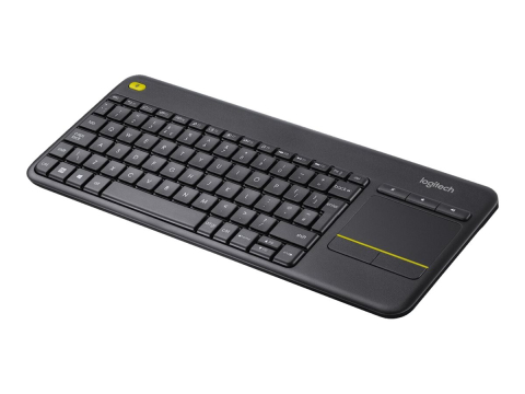 Tastaturi wireless - Logitech K400 Plus – Tastatură Wireless cu Touchpad, US Intl, Black