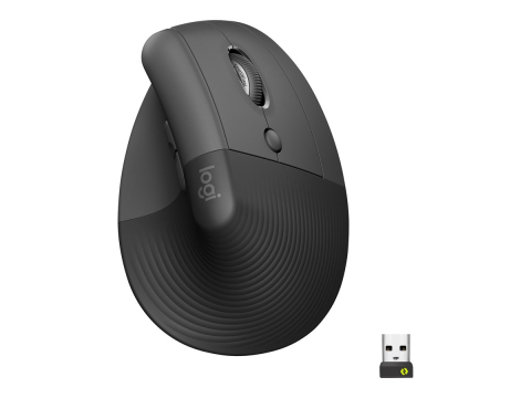 Mouse, Trackballs & Presenters - Logitech Lift for Business, Mouse Vertical Ergonomic, Wireless, Graphite