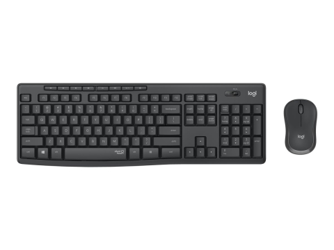 Tastaturi wireless - Logitech MK295 Silent – Tastatură + Mouse Wireless, SilentTouch, US Intl, Graphite