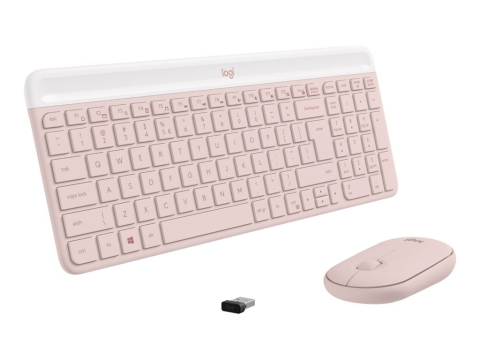 Mouse wireless - Logitech MK470 Slim Combo ROSE – Tastatură + Mouse Wireless 2.4 GHz, US Intl