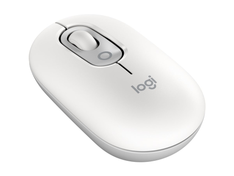 Mouse wireless - Logitech POP Mouse Off‑White – Wireless Bluetooth, Emoji Button, SilentTouch