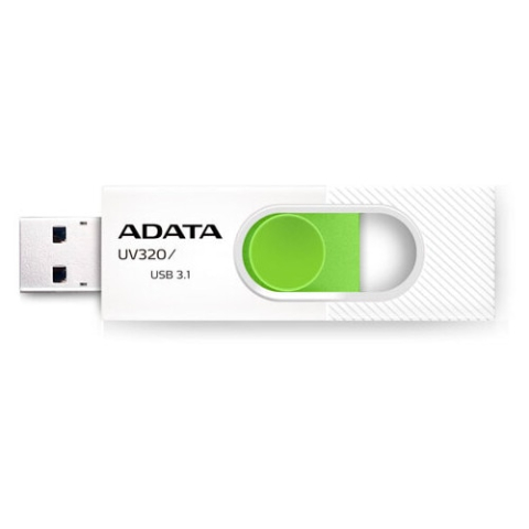 ADATA USB 3.2 32GB – UV320, retractabil, alb / verde – AUV320‑32G‑RWHGN [1]