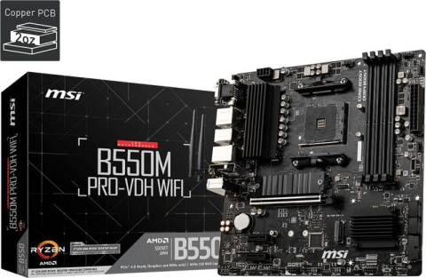 Plăci de Bază Amd - MSI B550M PRO-VDH WIFI AM4 microATX Motherboard