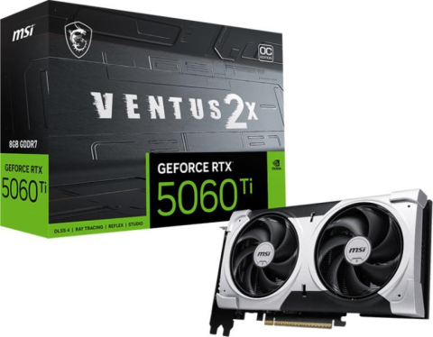Plăci Video Gaming & Consumer - MSI GeForce RTX 5060 Ti Ventus 2X OC Plus Front View