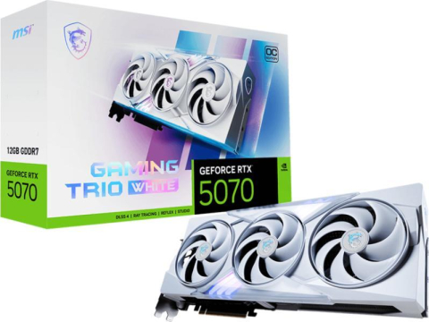 Plăci Video Gaming & Consumer - MSI GeForce RTX 5070 Gaming Trio OC White Front View
