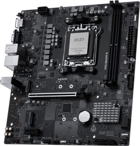 MSI PRO B840M-B AM5 mATX Motherboard Front View [1]