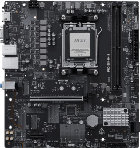 MSI PRO B840M-B AM5 mATX Motherboard Front View [2]
