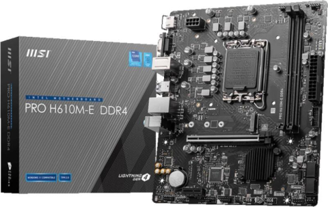 Plăci de Bază Intel - MSI PRO H610M‑E DDR4 – LGA1700, DDR4, HDMI/VGA, PCIe 4.0