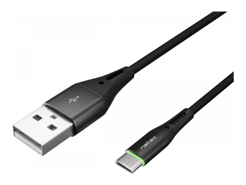 Cabluri Usb & Thunderbolt - Natec Prati USB‑C/A 2.0 1m – Nylon, LED, QC 3.0, 36W