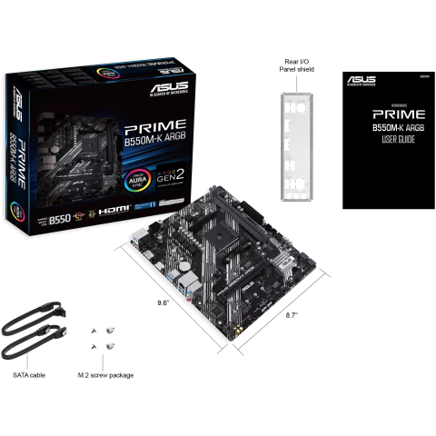 ASUS PRIME B550M-K ARGB Motherboard Front View [6]