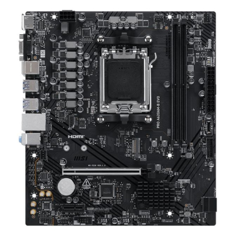 MSI PRO A620AM-B EVO AM5 Motherboard Front View [1]
