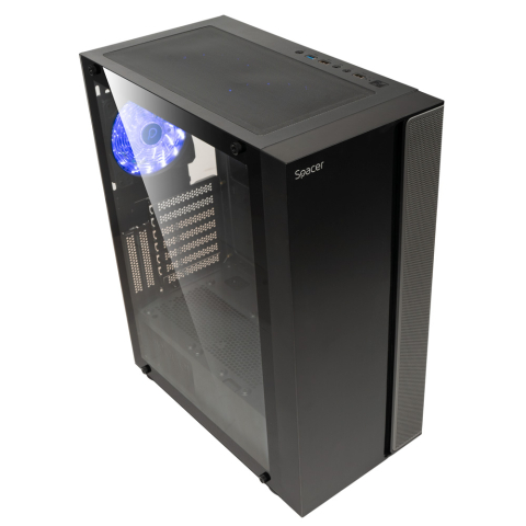 Spacer ICE‑HERO – Carcasă Gaming ATX, 6× ventilatoare, sticlă securizată [1]