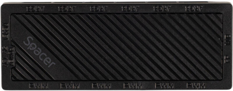 Ventilatoare PC - Spacer SPFC‑ARGB‑BK‑6F – Fan Hub ARGB 6× Ventilatoare, 3‑pin/4‑pin
