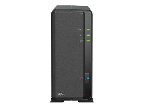 Server, Storage &  UPS - Synology DS124 – NAS 1‑Bay, Quad‑Core 1.7 GHz, 1GB DDR4