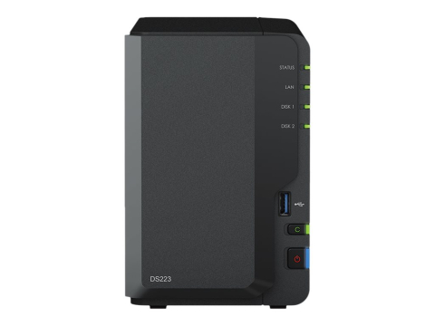 Server, Storage &  UPS - Synology DS223 – NAS 2‑Bay, Quad‑Core, 2GB DDR4, Gigabit LAN