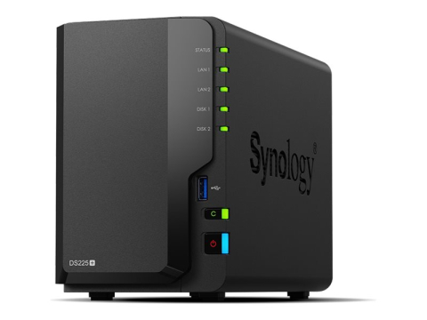 Server, Storage &  UPS - Synology DS225+ – NAS 2‑Bay, Celeron J4125, 2GB ECC, 2.5GbE