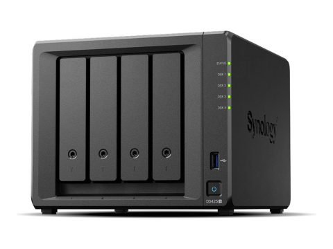 Server, Storage &  UPS - Synology DS425+ – NAS 4‑Bay, Intel J4125, 2GB DDR4, 2×2.5GbE, RAID