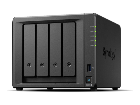 Server, Storage &  UPS - Synology DS925+ – NAS 4‑Bay, Ryzen V1500B, 4GB ECC, 2×2.5GbE, M.2 NVMe