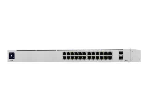 Ubiquiti USW‑24‑POE – Switch 24× Gigabit, 16× PoE+, 2× SFP, Fanless [3]