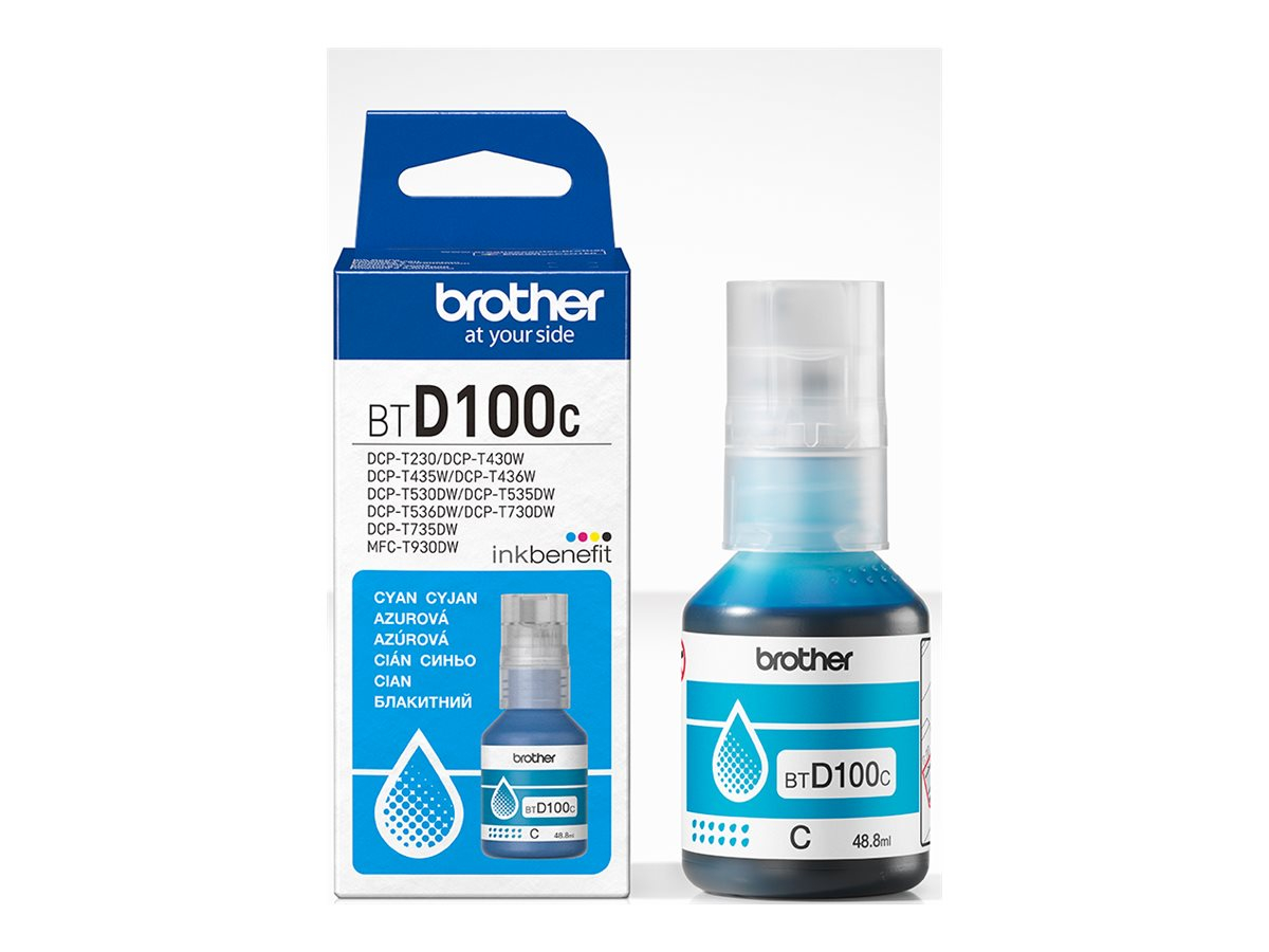 Brother BTD100C - Refill Ink Bottle Cyan, 48.8 ml, High Yield, Original, CEE GEN
