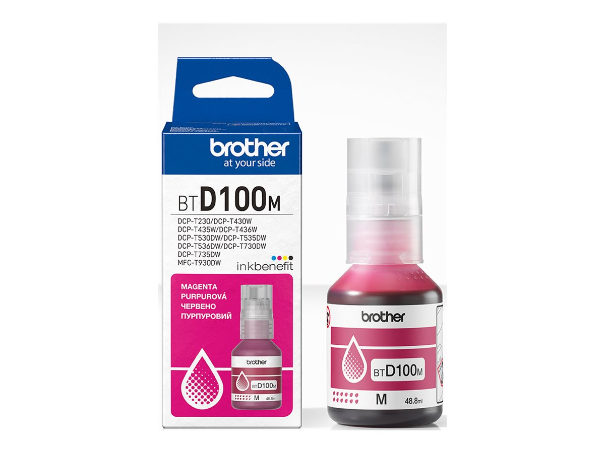 Brother BTD100M - Refill Ink Bottle Magenta, 48.8 ml, High Yield, Original, CEE GEN