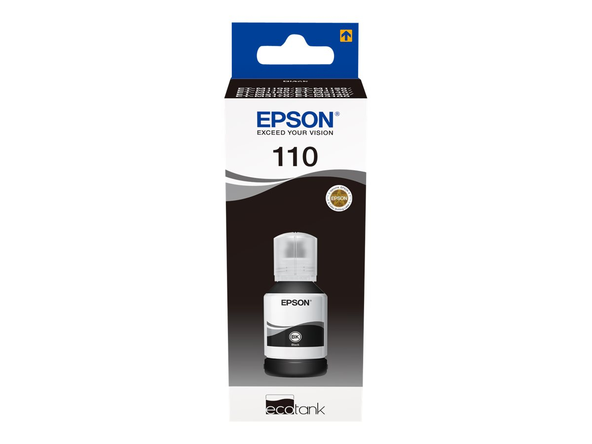 Epson 110 Black - Refill Ink Bottle C13T03P14A, Pigment Black, 120 ml, EcoTank