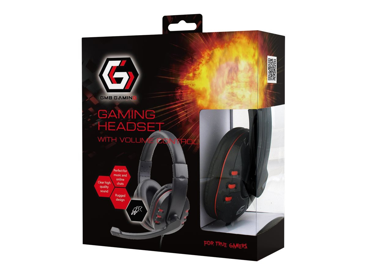 Gembird GHS 402 - Casti Gaming Full Size, Microfon, Volum pe cablu, 3.5mm, Glossy Black Gaming, Jack 3.5 mm, Negru, 1 x Casti
