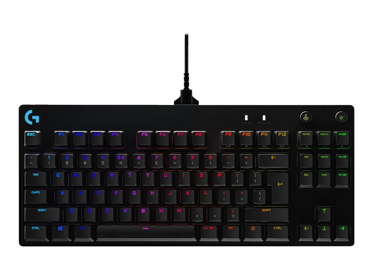 Logitech G PRO - Tastatura Gaming Mecanica TKL, GX Blue Clicky, RGB, USB, US Intl, Black
