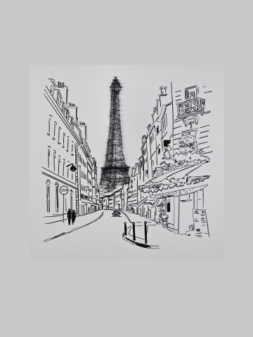 Ink String Art - EIFFEL TOWER STRING ART