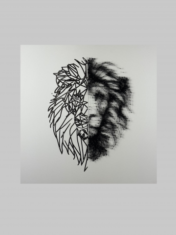 Ink String Art - Lion String Art