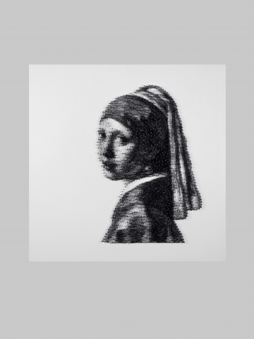 String Art - PEARL EARRING GIRL STRING ART