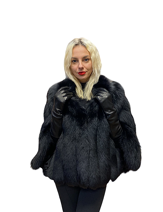 Pelerină Andreea vulpe polară Black [1]