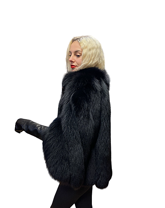 Pelerină Andreea vulpe polară Black [2]