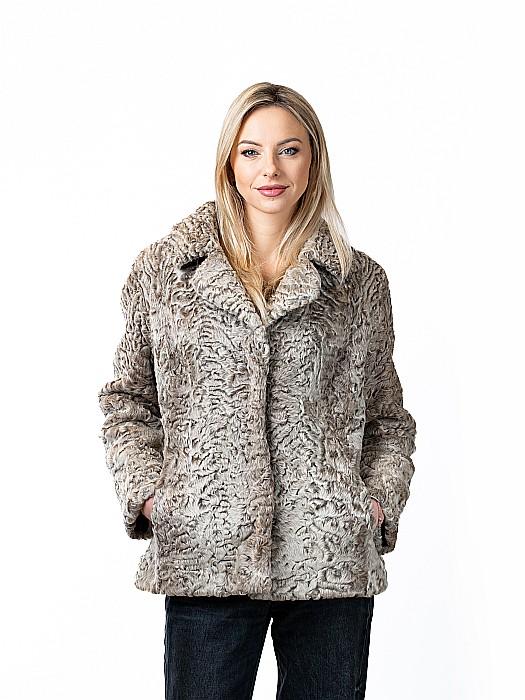 Jachetă scurtă astrahan Beige [1]
