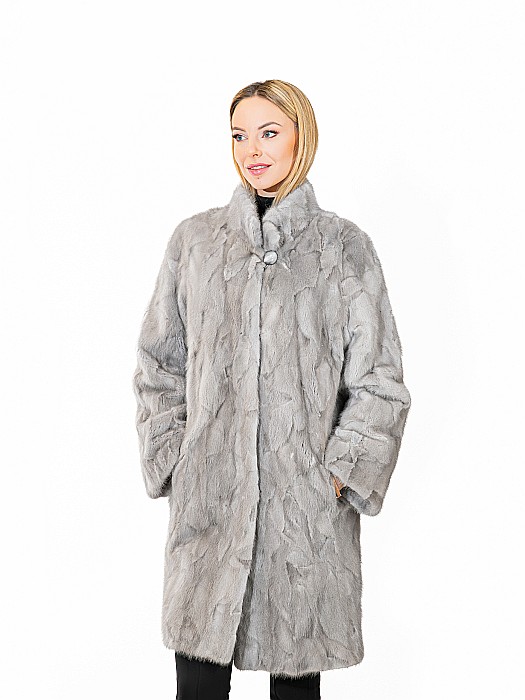 Haină vizon model lung Grey [3]