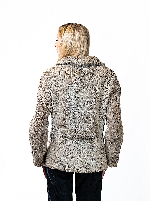Jachetă scurtă astrahan Beige [3]