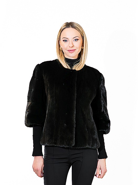 Jachetă vizon Black model Channel [1]